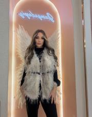 kılçıklı benekli kürk ekru