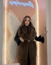 uzun kılçıklı kürk yelek kahve