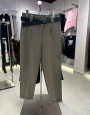 kemerli kumaş pantolon su yeşili