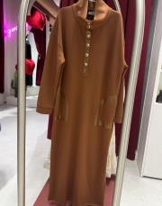 düğmeli elbise tarçın 2