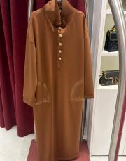 düğmeli elbise tarçın 3