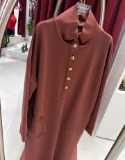 düğmeli elbise kiremit 2