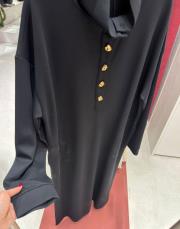 düğmeli elbise siyah 2