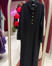 düğmeli elbise siyah 3