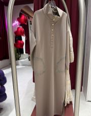 düğmeli elbise vizon 2