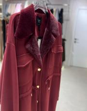 yaka kürk takım bordo 2