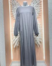 çilek kumaş elbise gri