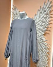 çilek kumaş elbise gri 2