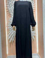 çilek kumaş elbise siyah