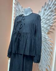 ceketli elbise siyah 2