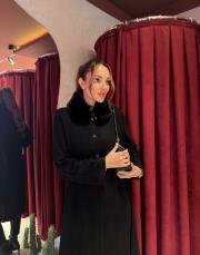 yaka kürk hırka siyah