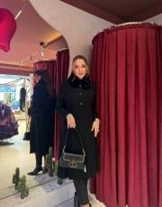 yaka kürk hırka siyah 4