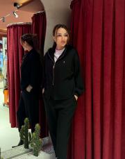 çift fermuar takım siyah