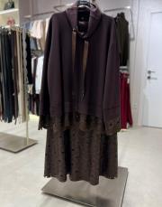 dantelli etek takım acı kahve