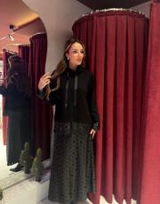 dantelli etek takım siyah