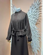 fermuarlı etek takım kahve