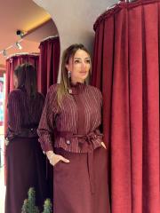 fermuarlı etek takım bordo 4