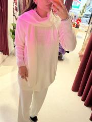 atkı detaylı triko takım beyaz 2