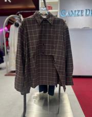 bağlama detaylı ekose gömlek kahve 2