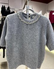 taş detaylı triko kazak gri