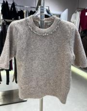 taş detaylı triko kazak bej