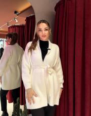 angora ceket kırık beyaz