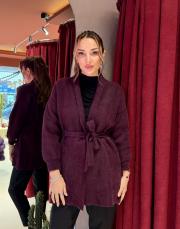 angora ceket mürdüm