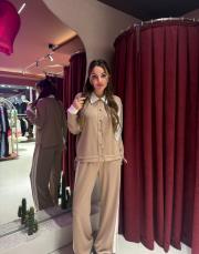 yakalı takım bej 3