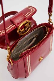 kenar desenli dikiş el çantası kırmızı 2