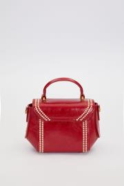 kenar desenli dikiş el çantası kırmızı 3