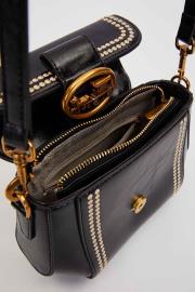 kenar desenli dikiş el çantası siyah 2