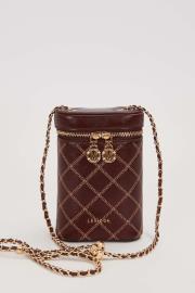 silindir kapitone omuz çanta koyu kahve