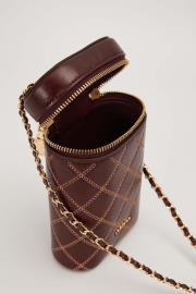 silindir kapitone omuz çanta koyu kahve 2