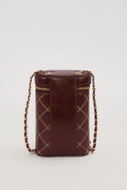 silindir kapitone omuz çanta koyu kahve 3