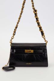 kalp aksesuar detaylı omuz çanta siyah