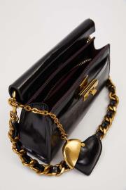 kalp aksesuar detaylı omuz çanta siyah 3