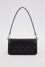 geniş taban kapitone çanta siyah 2