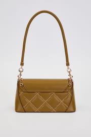 geniş taban kapitone çanta koyu kahve 2