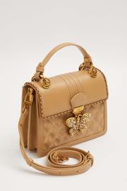 kelebek tokalı el çantası camel