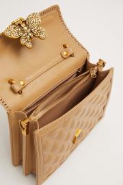 kelebek tokalı el çantası camel 2