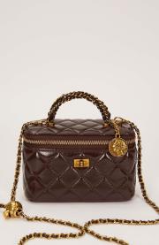 kutu form el çantası koyu kahve