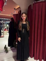 bel detay şık elbise siyah 3