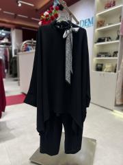 yan flarlı takım siyah