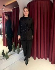 büyük beden şık takım siyah