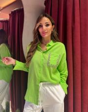 cep taş keten gömlek neon sarı 2