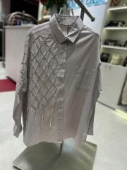 baklava taş detay gömlek bej