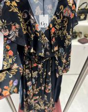 desenli elbise siyah/turuncu 2