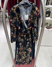 desenli elbise siyah/turuncu 3