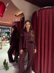 yan şerit takım bordo