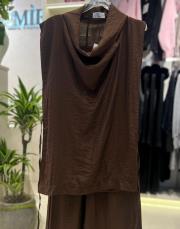 tarz kısa kol takım kahve 2